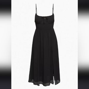 Black Aritzia Wilfred Genoa Midi Dress